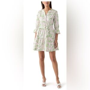 Crown Green and Cream Bell Sleeve Sundress